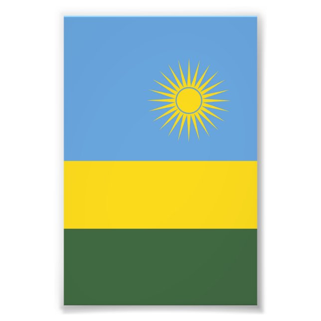 Rwanda flagga fototryck (Framsidan)