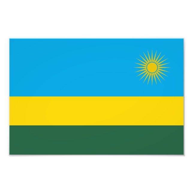 Rwanda Flagga Fototryck (Framsidan)