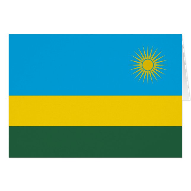 Rwanda flagga hälsningskort (Framsidan Horizontal)
