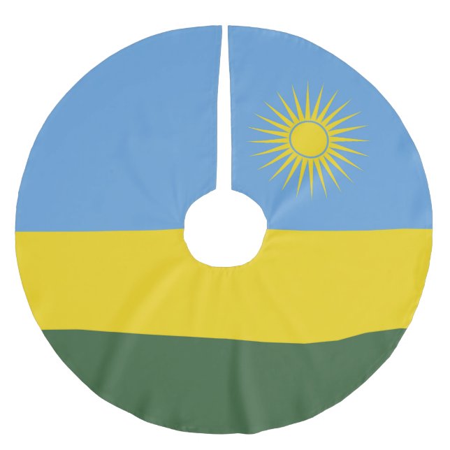 Rwanda flagga julgransmatta borstad polyester (Framsidan)