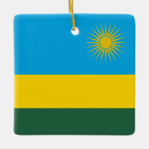 Rwanda Flagga Julgransprydnad Keramik