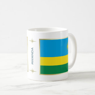 Rwanda Flagga + Karta Mugg