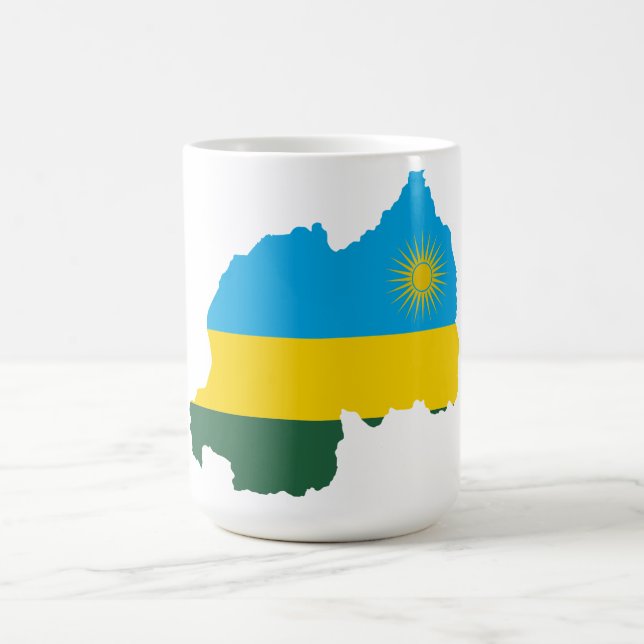 Rwanda Flagga & Karta Mugg (Center)