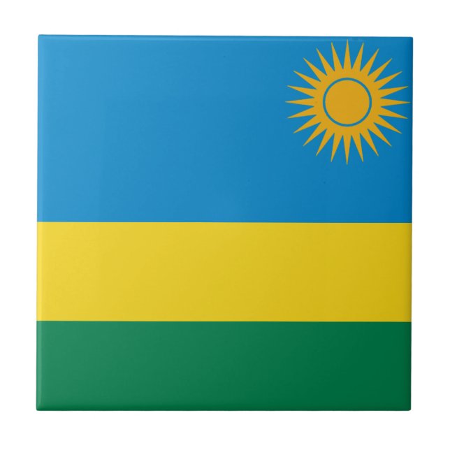 Rwanda Flagga Keramisk Platta Kakelplatta (Framsidan)