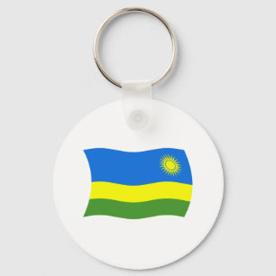 Rwanda Flagga Keychain Nyckelring
