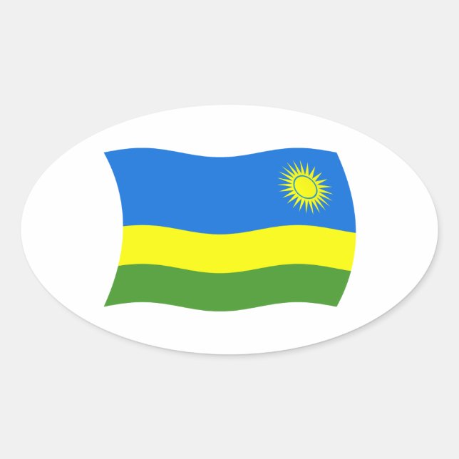 Rwanda Flagga Klistermärke (Framsida)