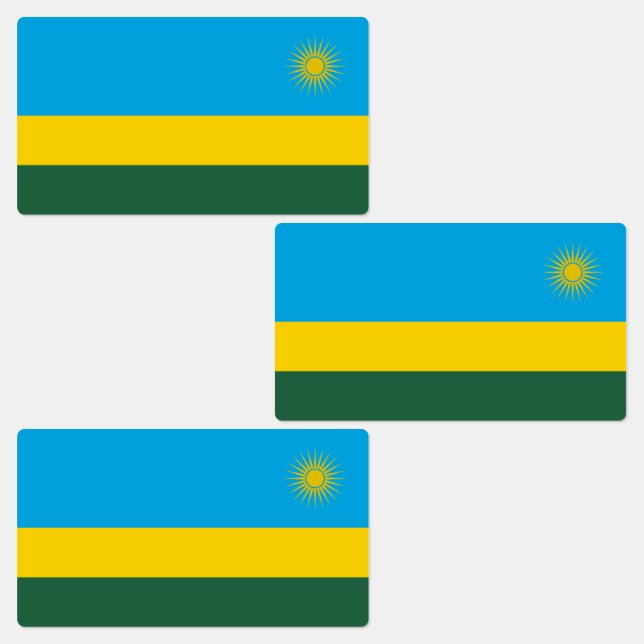 Rwanda Flagga Klistermärke (Grupp)