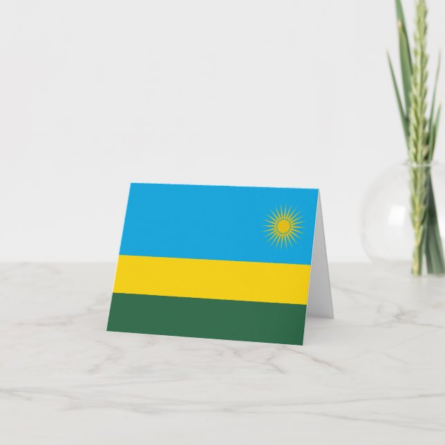 Rwanda Flagga Kort (Framsida)