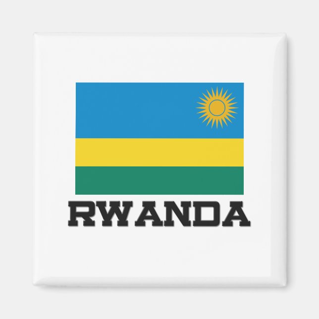 Rwanda Flagga Magnet (Framsidan)