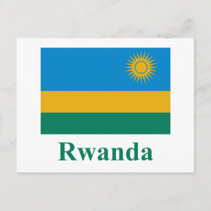 Rwanda Flagga med Namn Vykort