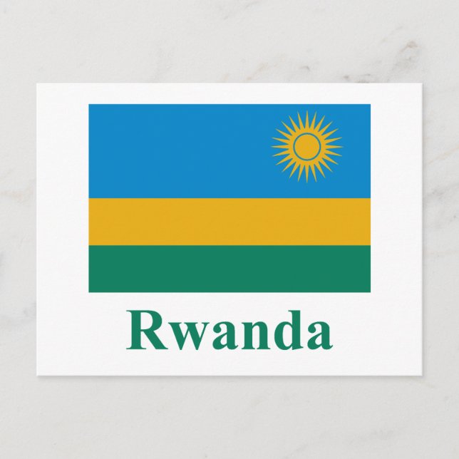 Rwanda Flagga med Namn Vykort (Framsida)