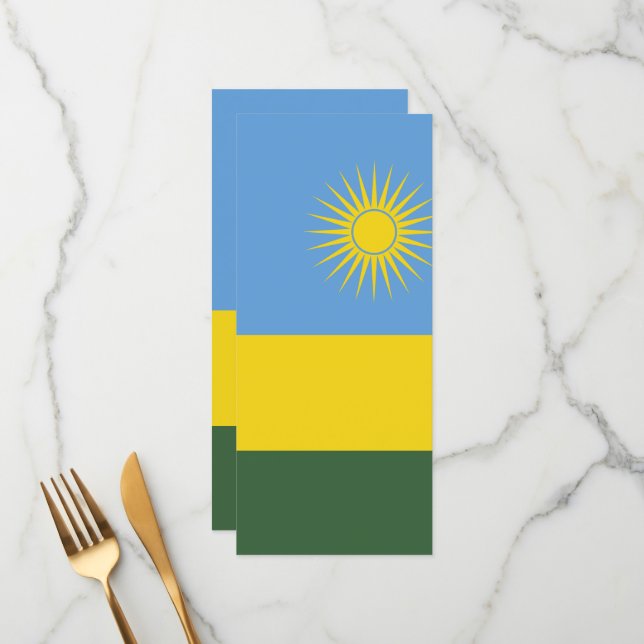 Rwanda flagga meny (Fram/Back In Situ)