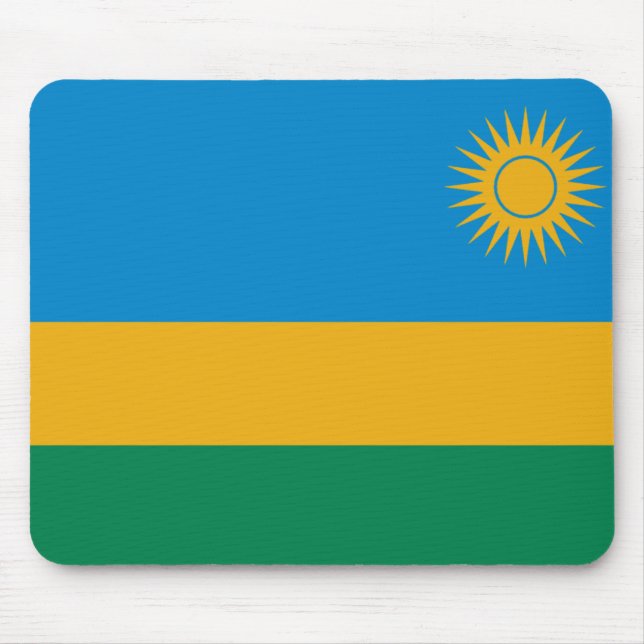 Rwanda Flagga Mousepad Musmatta (Framsidan)