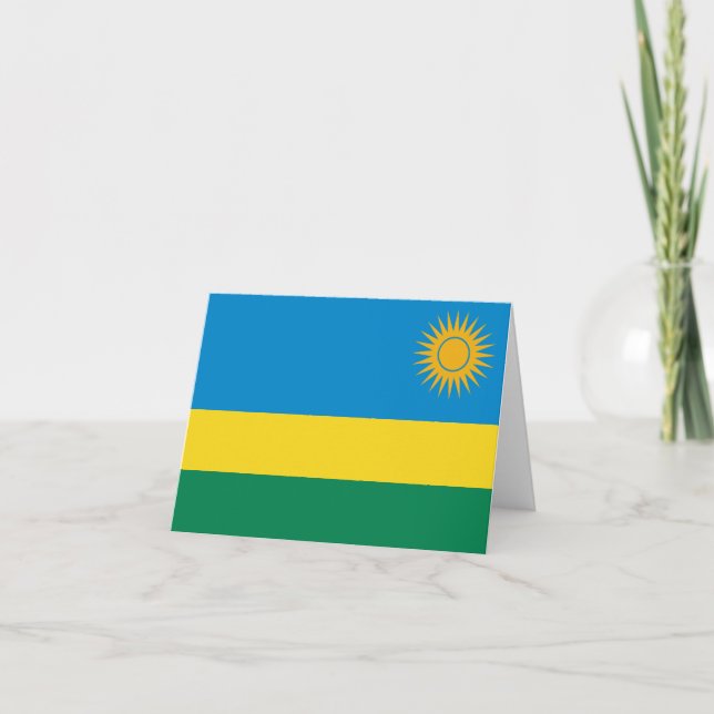 Rwanda Flagga Notekort Kort (Framsida)