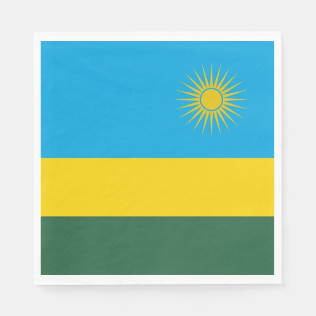 Rwanda Flagga Pappersservett (Framsidan)