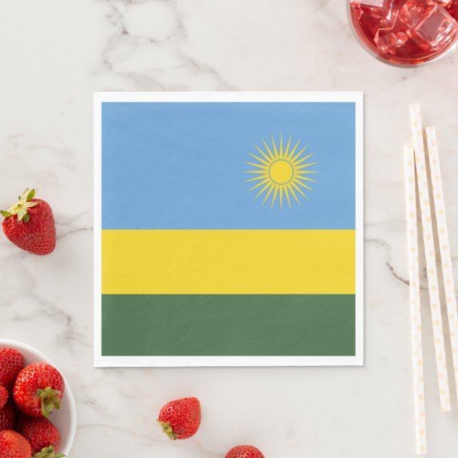 Rwanda flagga pappersservett (Insitu)