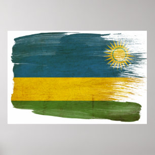 Rwanda Flagga Poster