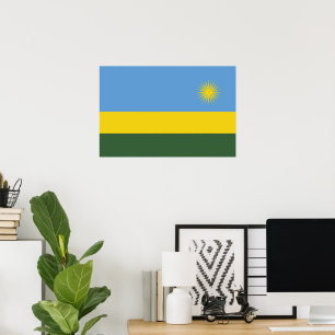 Rwanda flagga poster
