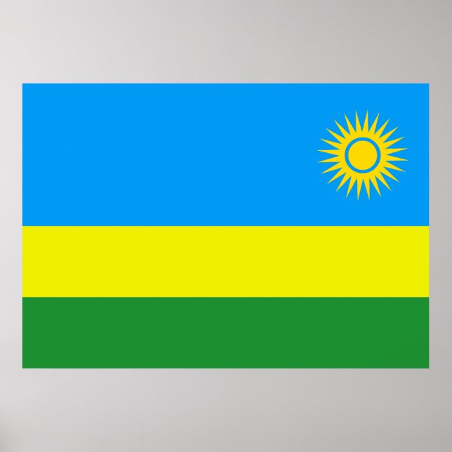 Rwanda Flagga Poster (Framsidan)