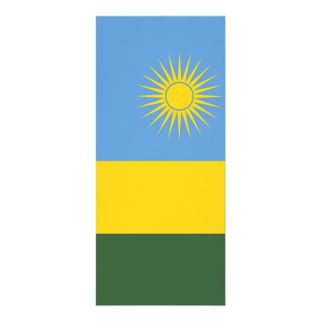 Rwanda flagga reklamkort (Framsidan)