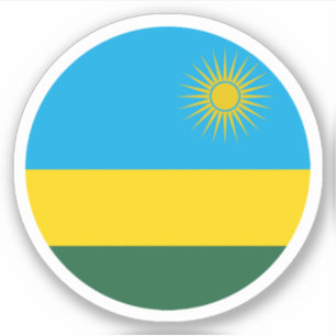 Rwanda Flagga Rund Klistermarkering Klistermärken