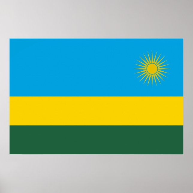 Rwanda Flagga (Rwanda) (afrikanska Land) Poster (Framsidan)