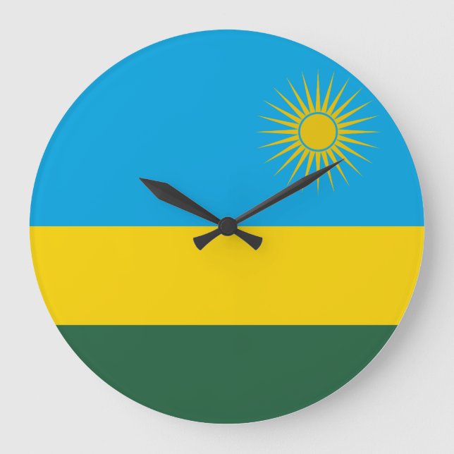 Rwanda Flagga Stor Klocka (Framsida)