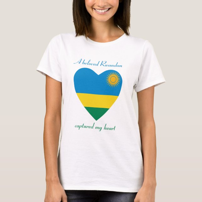 Rwanda Flagga Sweetheart T-Shirt (Framsida)
