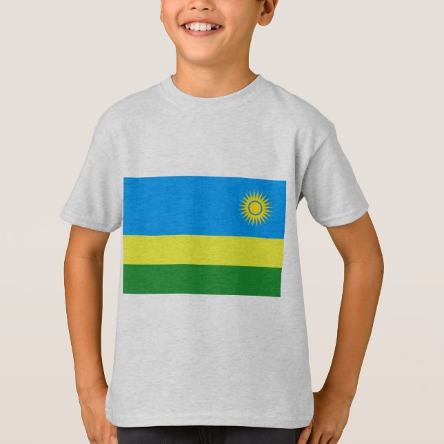 Rwanda Flagga T Shirt (Framsida)