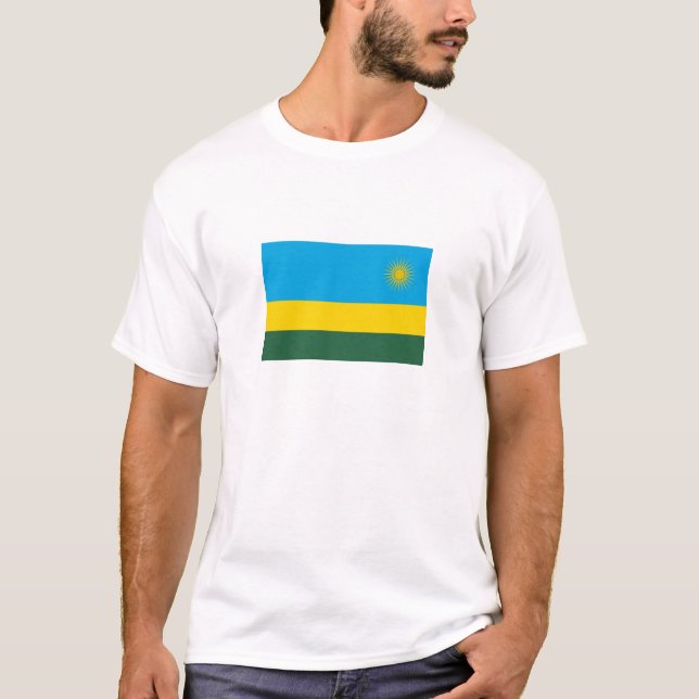Rwanda Flagga T Shirt (Framsida)