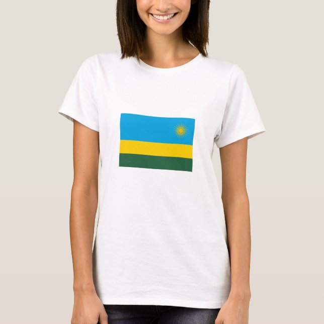 Rwanda Flagga T Shirt (Framsida)