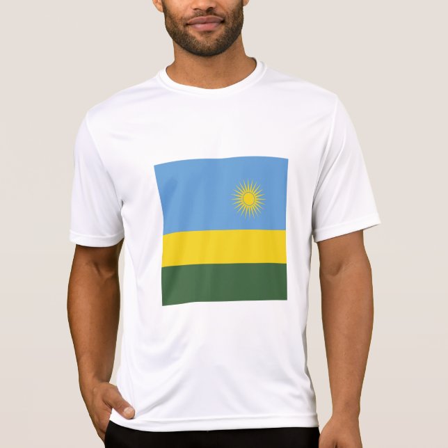 Rwanda flagga t shirt (Framsida)