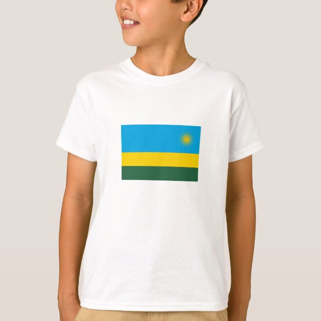 Rwanda Flagga T Shirt (Framsida)