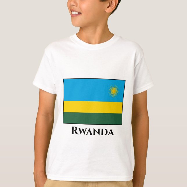 Rwanda Flagga T Shirt (Framsida)