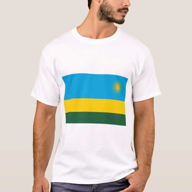 Rwanda Flagga T Shirt (Framsida)