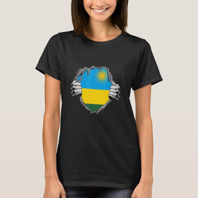 Rwanda Flagga T Shirt (Framsida)