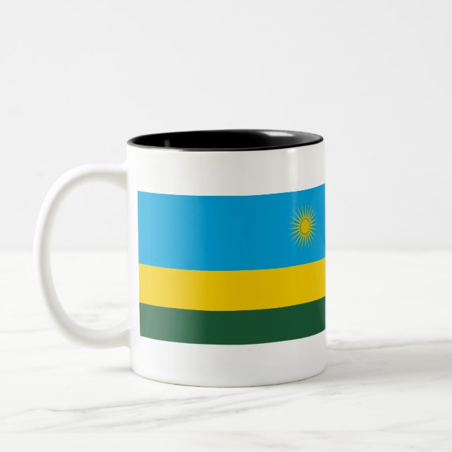 Rwanda Flagga Två-Tonad Mugg (Vänster)