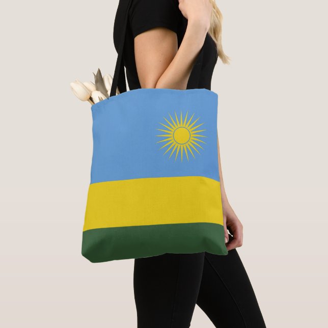 Rwanda flagga tygkasse (Närbild)