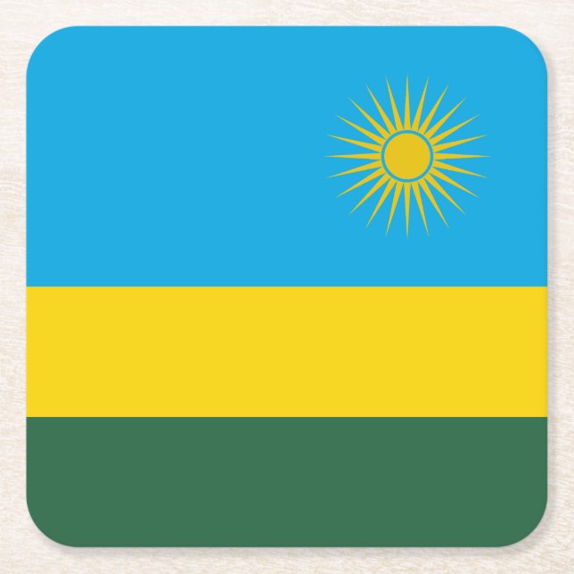 Rwanda flagga underlägg papper kvadrat (Framsidan)