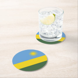 Rwanda flagga underlägg papper rund