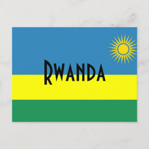 Rwanda flagga vykort