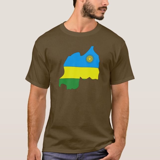 Rwanda flaggakarta tee shirt (Framsida)