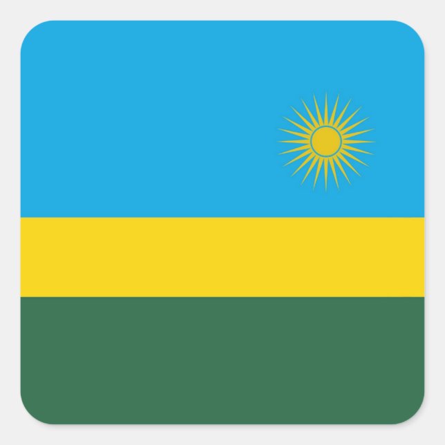 RWANDA FYRKANTIGT KLISTERMÄRKE (Framsida)