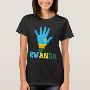RWANDA Hand Up Flagga I Kärlek RWANDA Travel T Shirt