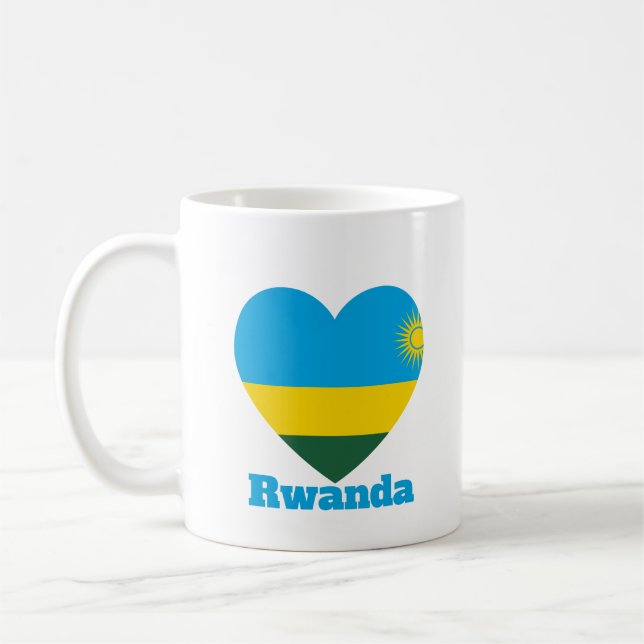 Rwanda Heart Flagga Kaffemugg (Vänster)