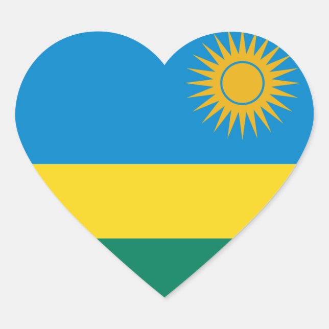 rwanda hjärtformat klistermärke (Framsida)