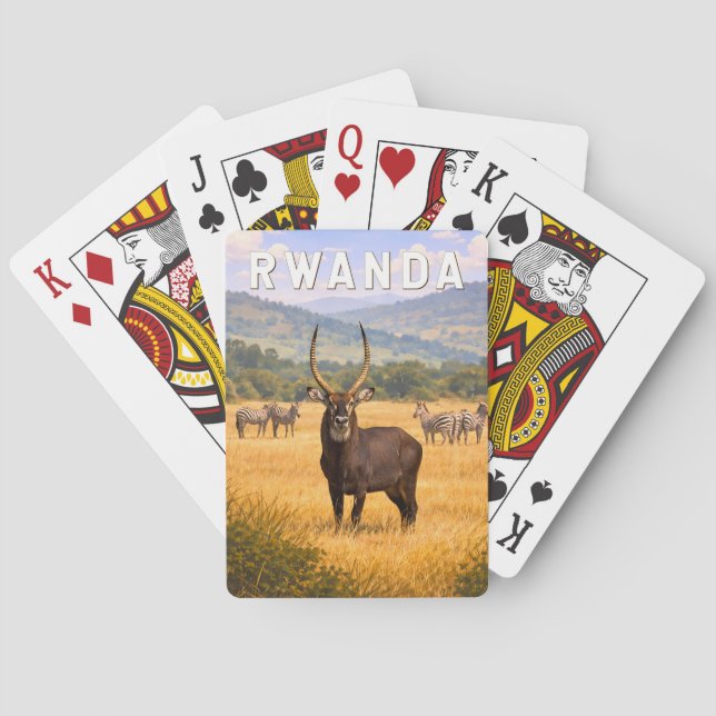 Rwanda Illustration Resa Konst Vintage Casinokort (Baksidan)