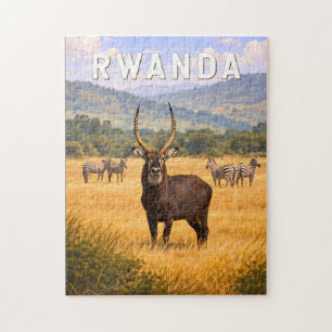 Rwanda Illustration Resa Konst Vintage Pussel