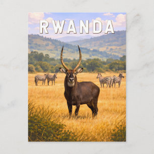 Rwanda Illustration Resa Konst Vintage Vykort