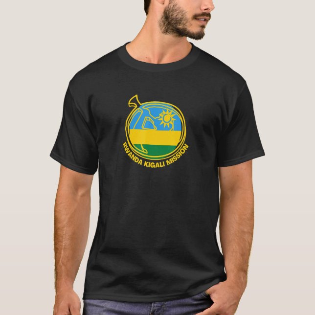 Rwanda Kigali LDS Mission Proud Mormon Missionary T Shirt (Framsida)
